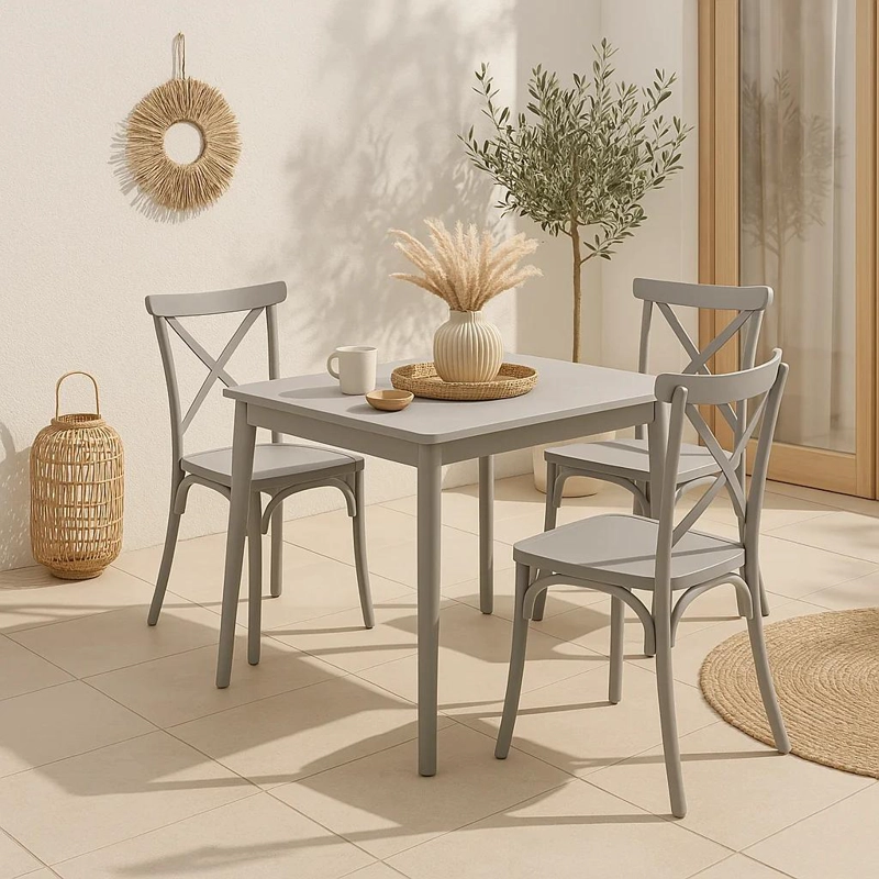 SILLA KLIK MUEBLES CROSSBACK 1 CUERPO GRIS DANUBIO TERRAZA EXTERIOR O COMEDOR - 3