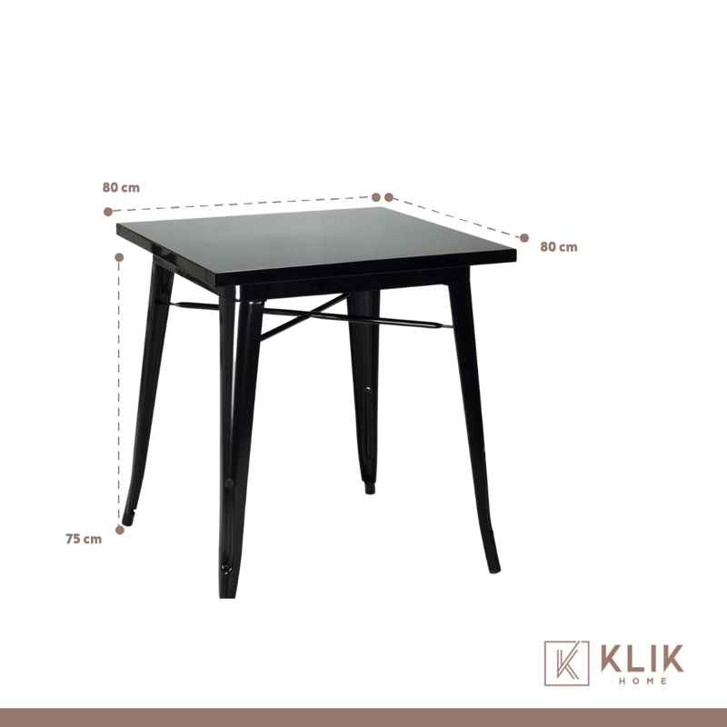 COMEDOR MESA TOLIX 80X80CM + 4 SILLAS TOLIX EN COLOR NEGROS - 5