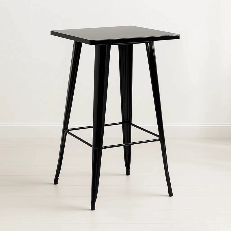 MESA TOLIX DE BAR O TERRAZA O RESTAURANT 105 CM DE ALTO 60X60CM - EN COLOR NEGRO - 1