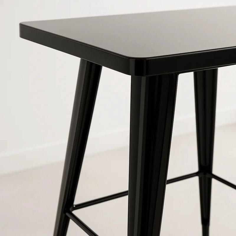 MESA TOLIX DE BAR O TERRAZA O RESTAURANT 105 CM DE ALTO 60X60CM - EN COLOR NEGRO - 6