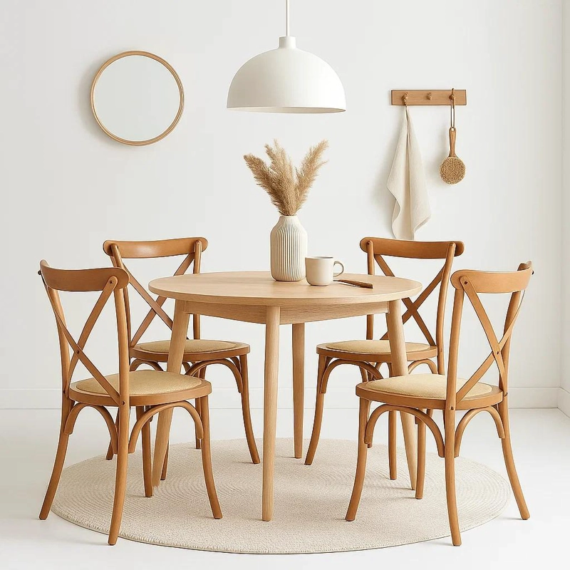 SILLAS KLIK MUEBLES MADERA RATÁN NATURAL PACK 4 CROSSBACK - 3
