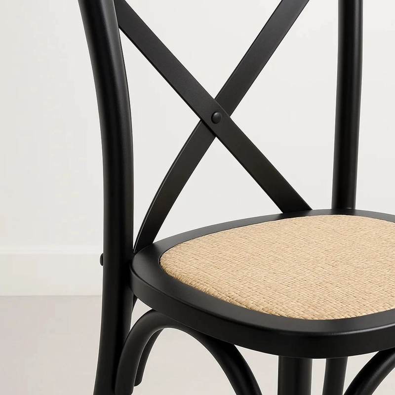 SILLAS KLIK MUEBLES MADERA RATÁN NEGRO PACK 4 CROSSBACK - 6