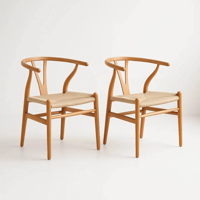 SILLAS KLIK MUEBLES WISHBONE MADERA NUDE PACK 2 - 1