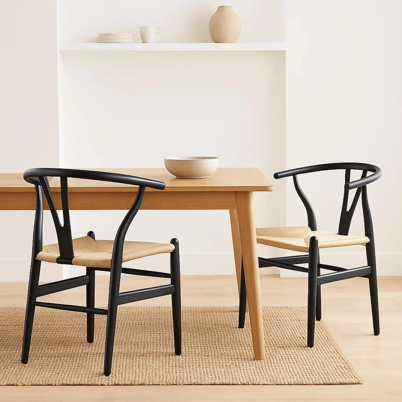 SILLAS KLIK MUEBLES WISHBONE MADERA NEGRA PACK 2 - 2