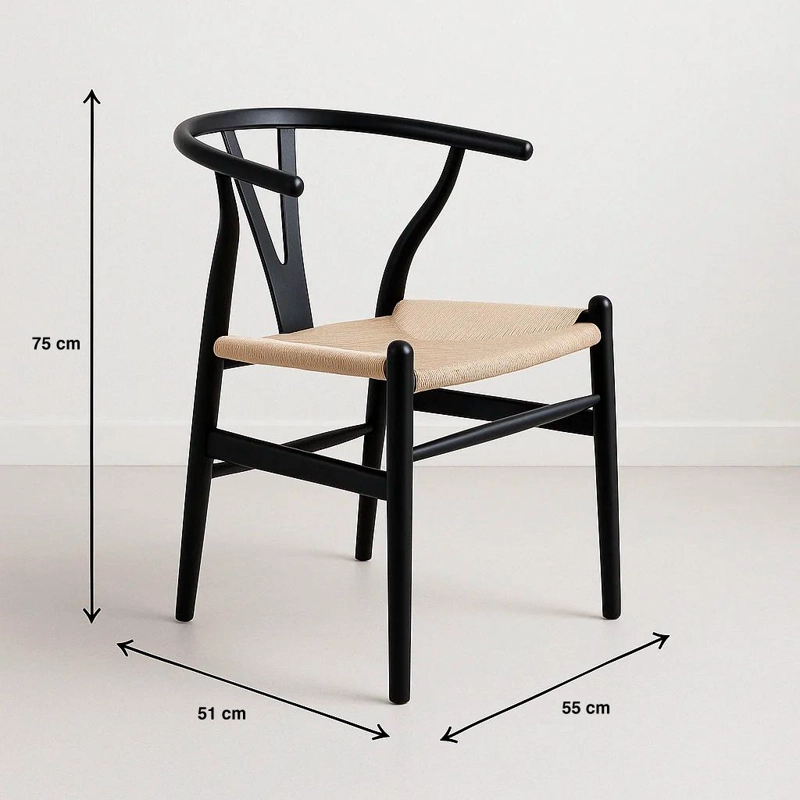 SILLAS KLIK MUEBLES WISHBONE MADERA NEGRA PACK 2 - 4