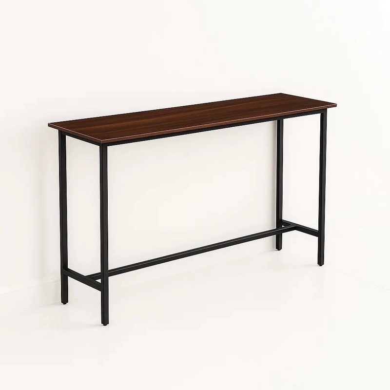 MESA DE ARRIMO O BAR ALTA RUSTIK - MADERA OSCURA WALNUT - 1