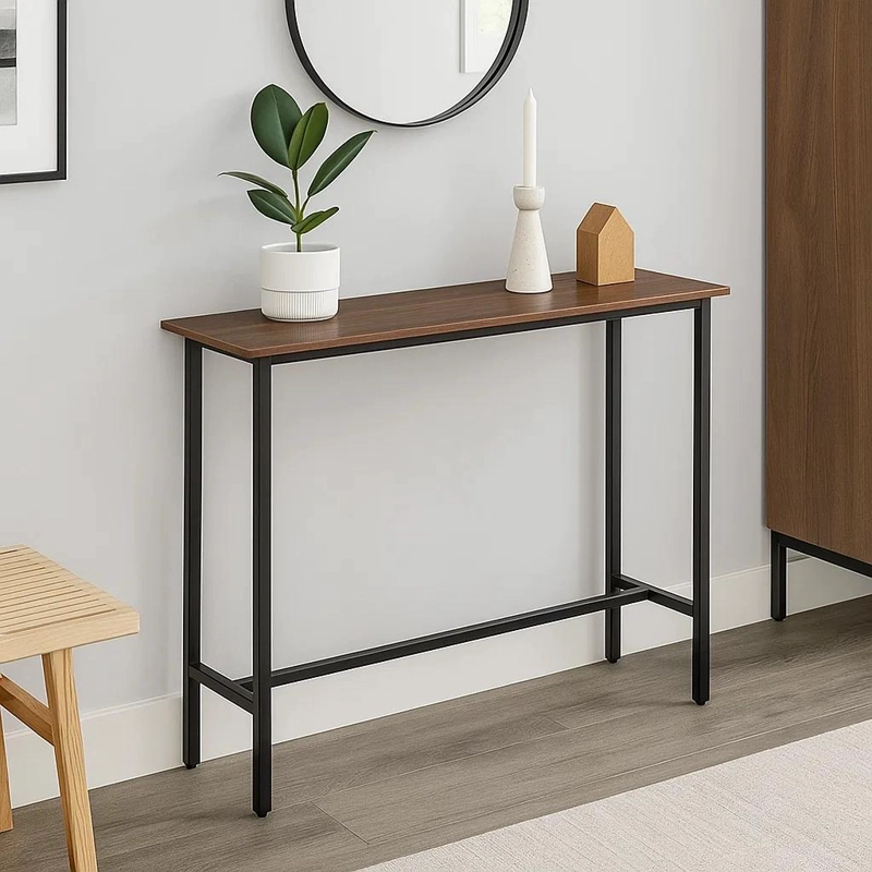 MESA DE ARRIMO O BAR ALTA RUSTIK - MADERA OSCURA WALNUT - 2