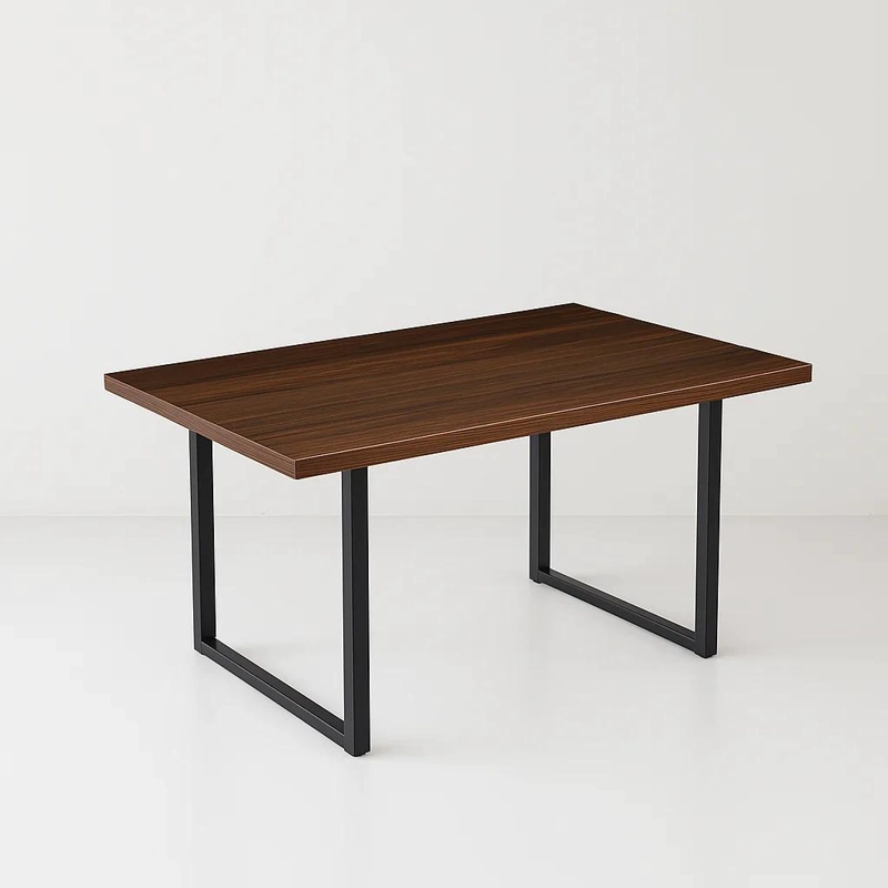 MESA COMEDOR KLIK MUEBLES ESTILO INDUSTRIAL 140X90 MADERA OSCURA WALNUT METAL - 1
