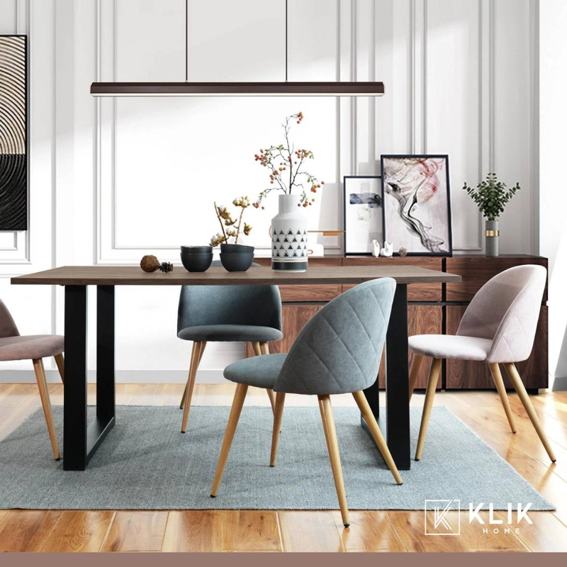 MESA COMEDOR KLIK MUEBLES ESTILO INDUSTRIAL 160X90 MADERA OSCURA WALNUT METAL - 8