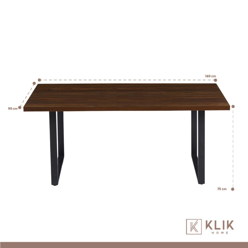 COMEDOR KLIK MUEBLES CAFE INDUSTRIAL 160X90 MADERA OSCURA WALNUT + 6 SILLAS TO - 5