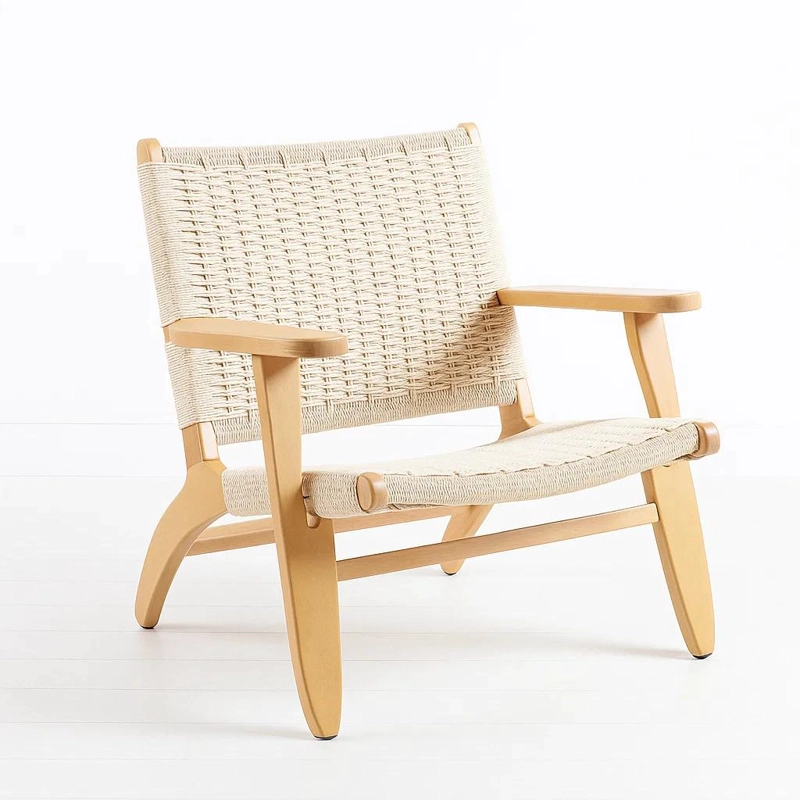 BUTACA KLIK MUEBLES DANESA WEGNER MADERA CAFE CLARO SITIAL HILO CUERDA - 1