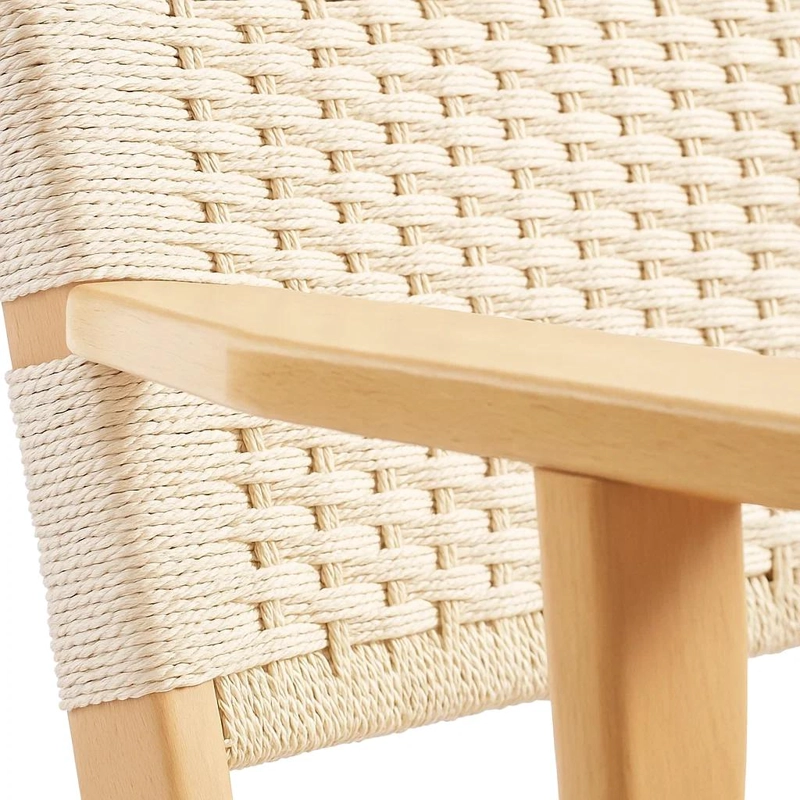 BUTACA KLIK MUEBLES DANESA WEGNER MADERA CAFE CLARO SITIAL HILO CUERDA - 6