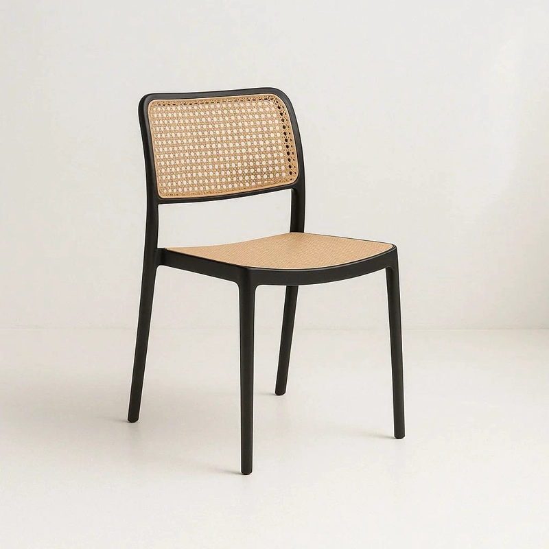 SILLA TERRAZA O COMEDOR KLIK MUEBLES HOFFMAN 1 CUERPO NEGRA ENREJADA - 1