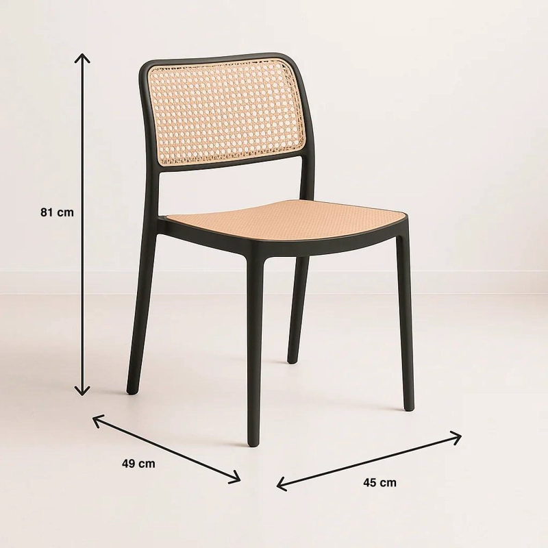 SILLA TERRAZA O COMEDOR KLIK MUEBLES HOFFMAN 1 CUERPO NEGRA ENREJADA - 4