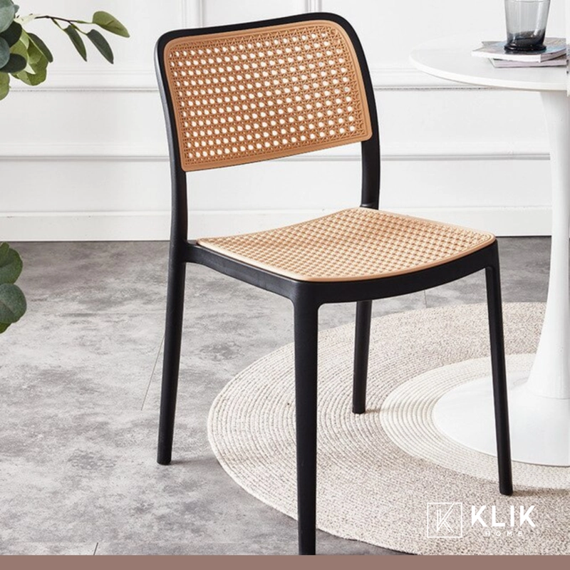SILLA TERRAZA O COMEDOR KLIK MUEBLES HOFFMAN 1 CUERPO NEGRA ENREJADA - 8