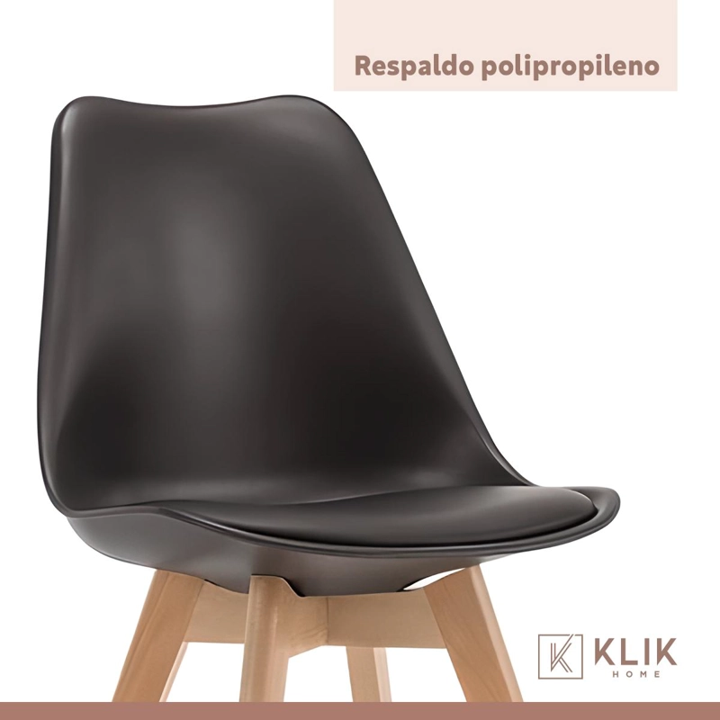 COMEDOR MESA DE VIDRIO NORDICA 140X90 CM + 6 SILLAS TULIP NEGRAS - 7