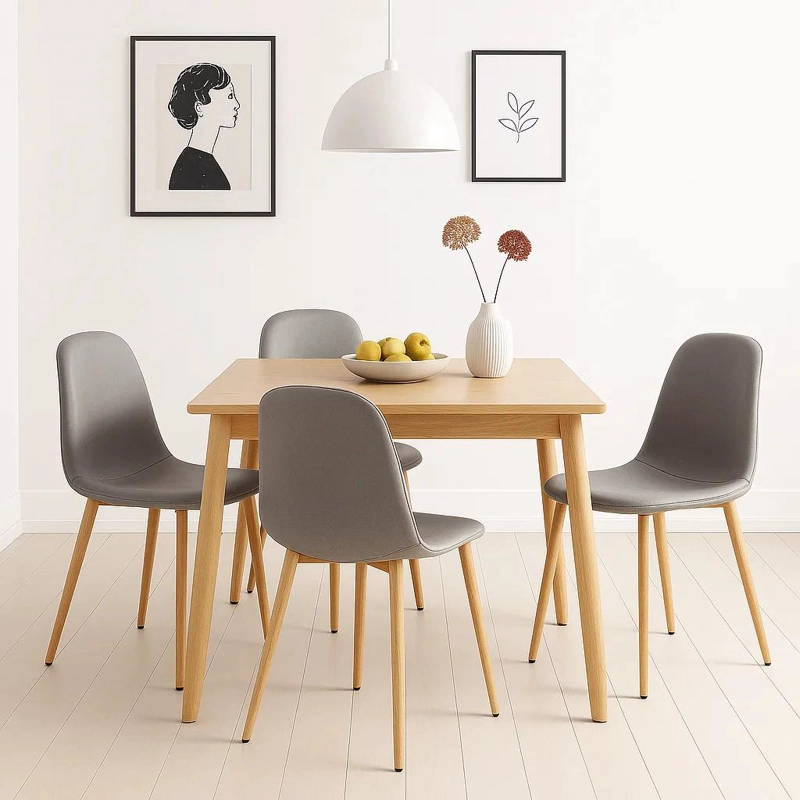 SILLAS KLIK MUEBLES SPOON 1 CUERPO TERCIOPELO GRIS PACK 4 - 2