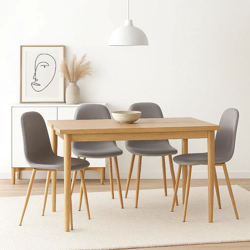 SILLAS KLIK MUEBLES SPOON 1 CUERPO TERCIOPELO GRIS PACK 4 - 3