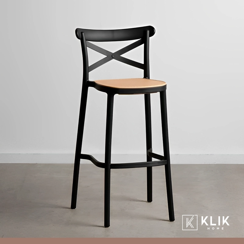 TABURETES KLIK MUEBLES CROSSBACK 1 CUERPO NEGROS PACK 4 DANUBIO - 9