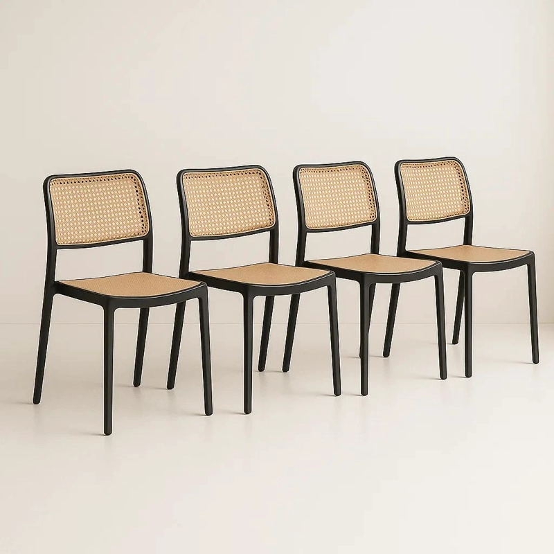 SILLAS TERRAZA KLIK MUEBLES ENREJADA 1 CUERPO NEGRAS PACK 4 - 1