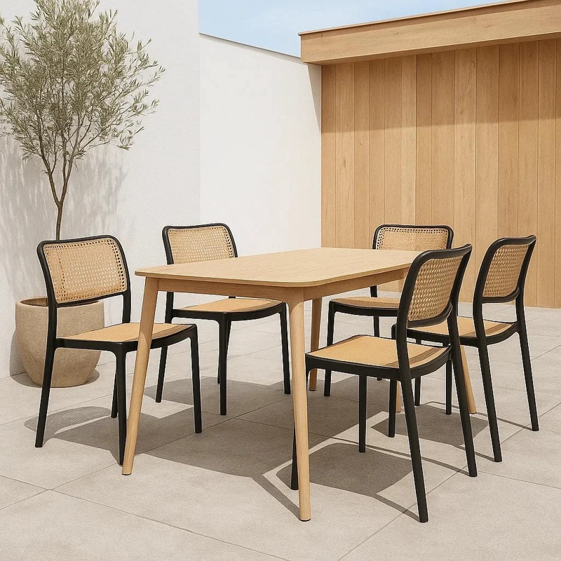 SILLAS TERRAZA KLIK MUEBLES ENREJADA 1 CUERPO NEGRAS PACK 4 - 3