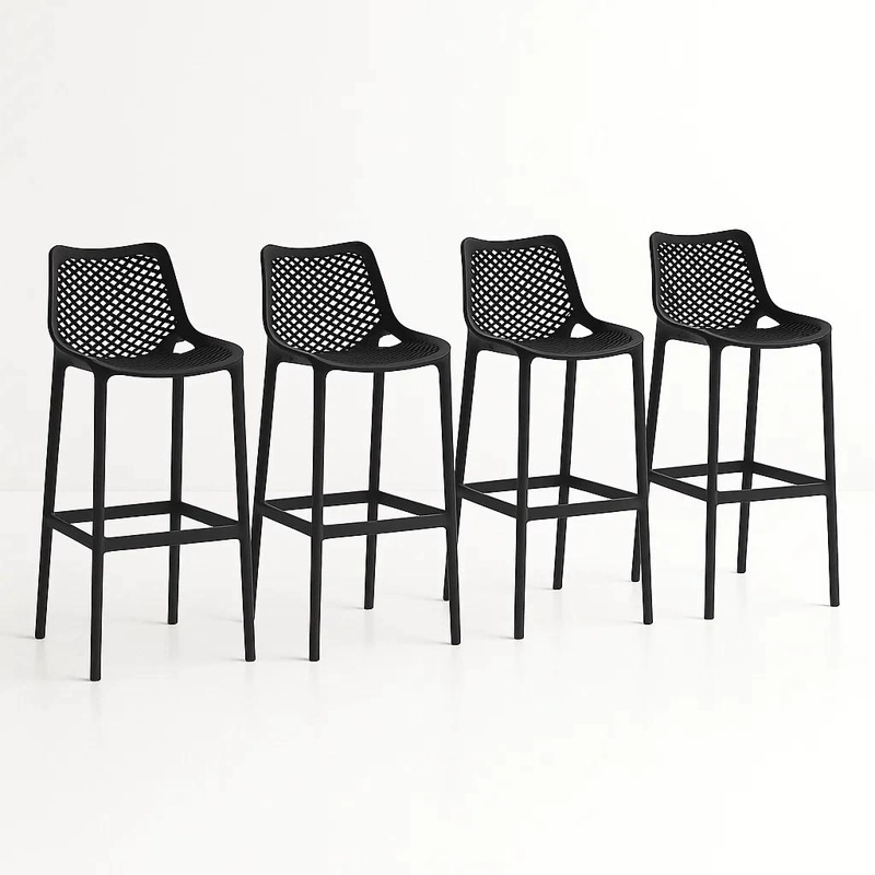 PACK DE 4 TABURETES PISO DE BAR AIR BERLIN - NEGROS - 1