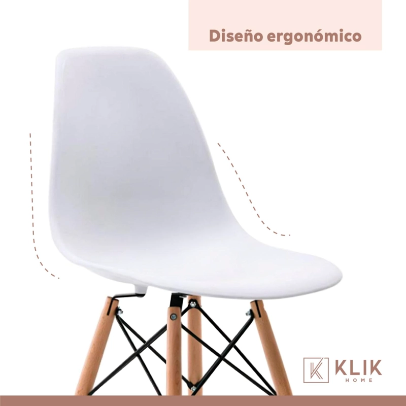COMEDOR MESA DE 120X80 RECTANGULAR EN COLOR BLANCO + 6 SILLAS EAMES - - 7