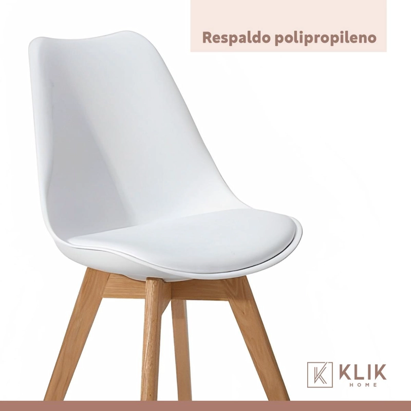 COMEDOR MESA DE 120X80 RECTANGULAR BLANCA + 6 SILLAS TULIP - BLANCAS - 7