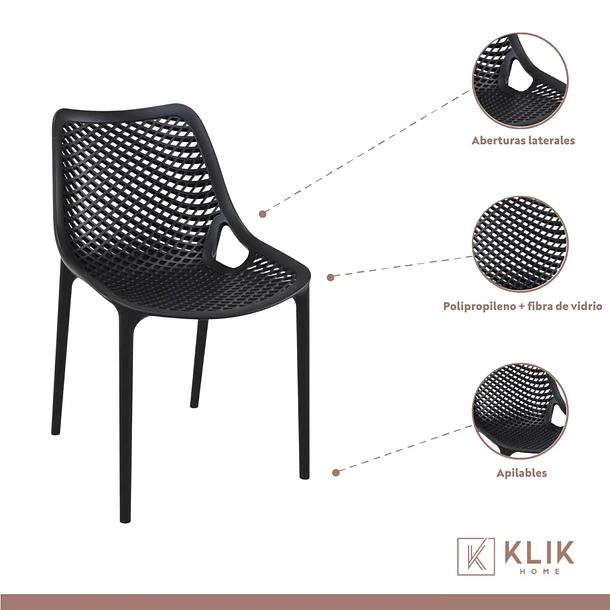 COMEDOR MESA EAMES REDONDA 80CM NEGRA + 4 SILLAS BERLIN - NEGRAS - 4