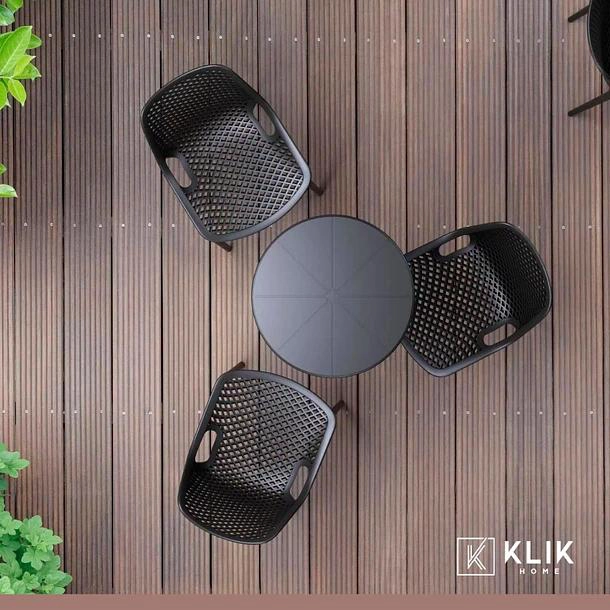 COMEDOR MESA EAMES REDONDA 80CM NEGRA + 4 SILLAS BERLIN - NEGRAS - 8