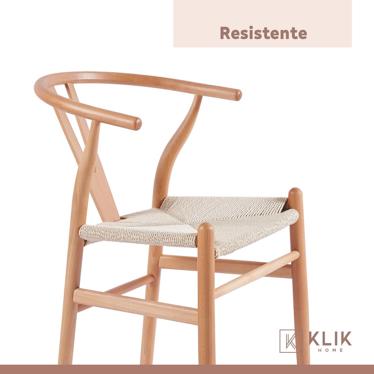 COMEDOR MESA REDONDA DE VIDRIO CROSS 120CM + 5 SILLAS WISHBO - 7