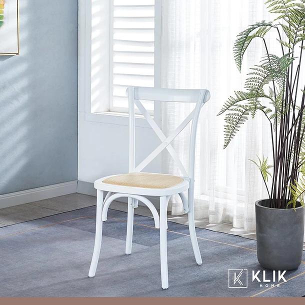 COMEDOR REDONDA VIDRIO CROSS 120CM + 5 SILLA CROSSBACK MADER - 8
