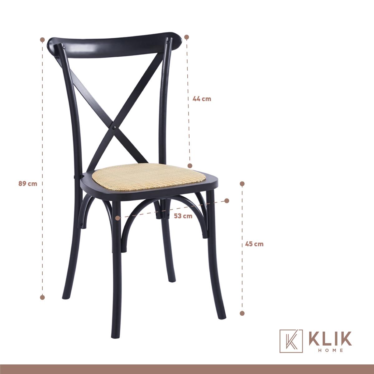 COMEDOR REDONDA DE VIDRIO CROSS 120CM + 5 SILLA CROSSBACK MA - 6