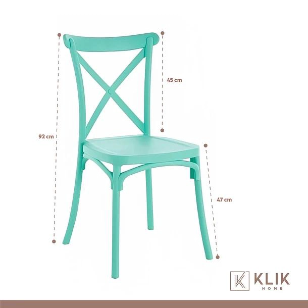 COMEDOR RECTANGULAR EN COLOR BLANCO 120X80CMS + 6 SILLA CROSSBACK DAN - 5