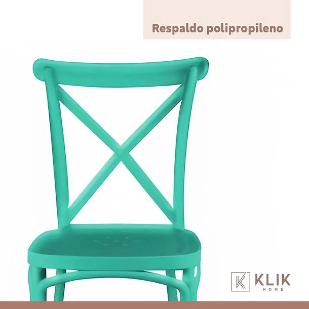 COMEDOR RECTANGULAR EN COLOR BLANCO 120X80CMS + 6 SILLA CROSSBACK DAN - 7