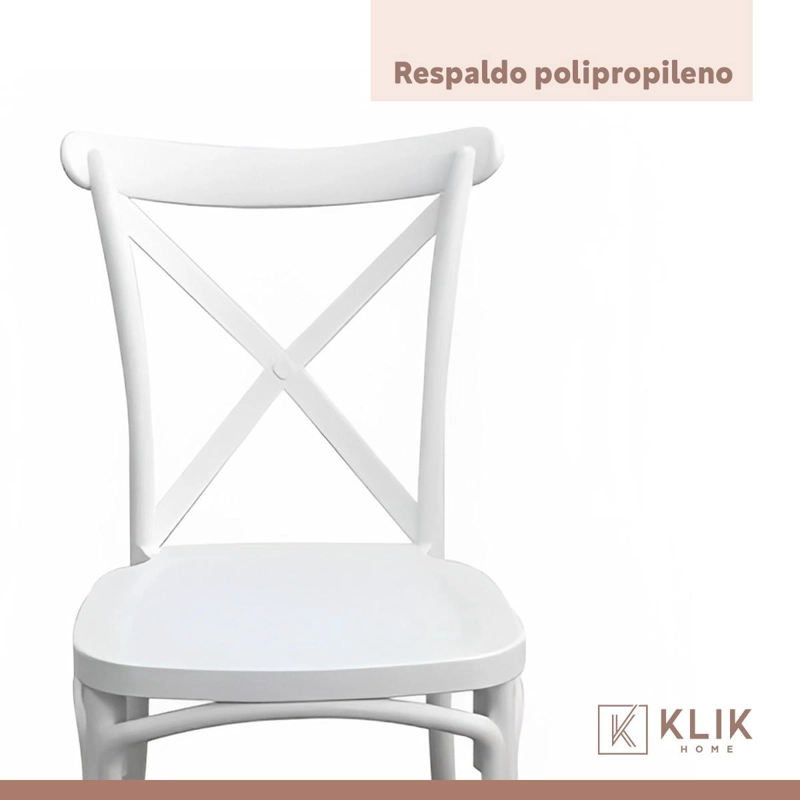 COMEDOR EAMES 80CM REDONDA EN COLOR BLANCO + 4 SILLAS CROSSBACK DANUB - 7