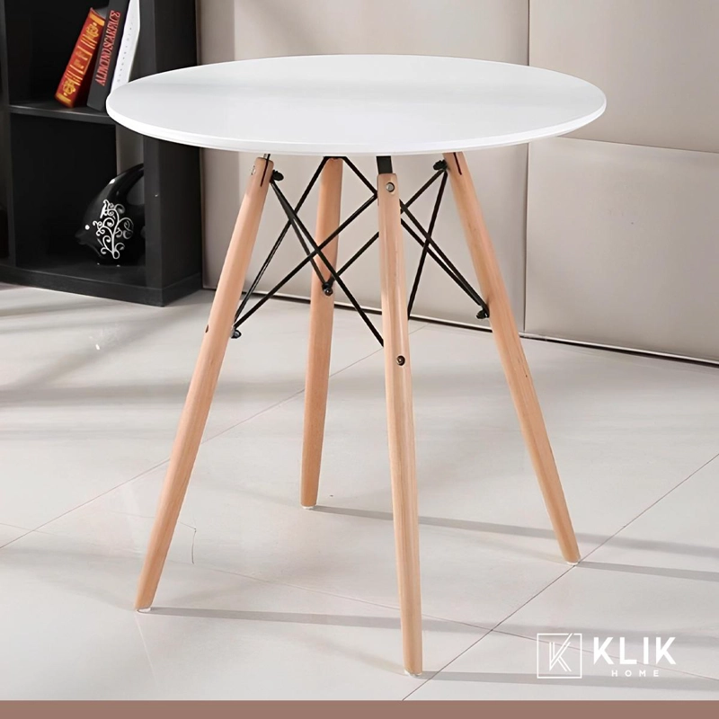 COMEDOR EAMES 80CM REDONDA EN COLOR BLANCO + 4 SILLAS CROSSBACK DANUB - 8