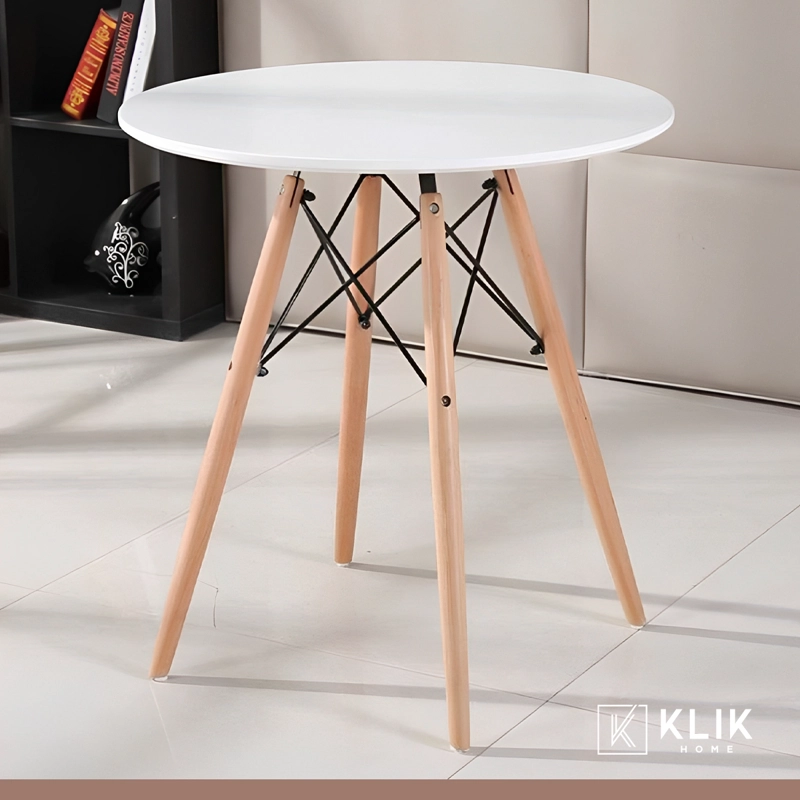 COMEDOR EAMES 80CM REDONDA EN COLOR BLANCO + 4 SILLAS CROSSBACK DANUB - 9