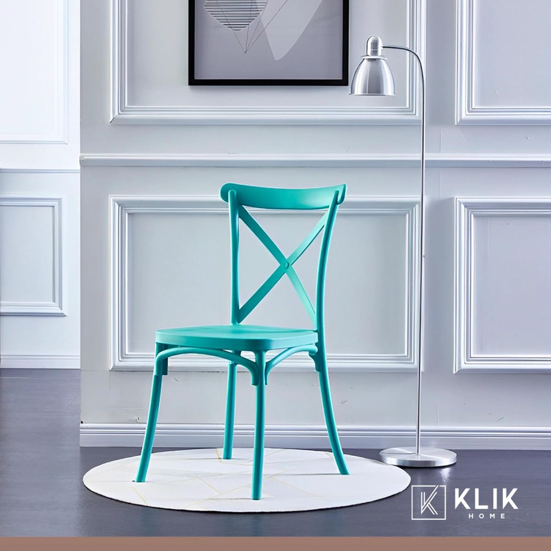 COMEDOR EAMES 80CM REDONDA EN COLOR BLANCO + 4 SILLAS CROSSBACK DANUB - 8