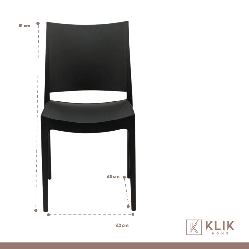 COMEDOR EAMES 100CM REDONDA EN COLOR NEGRO + 4 SILLAS TIPO RESTAURANT - 5