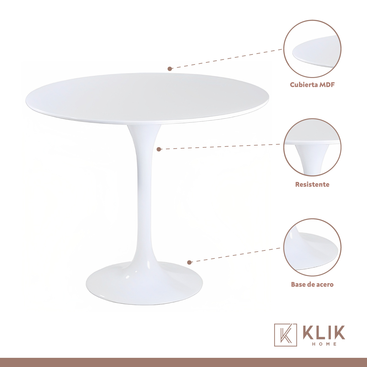 COMEDOR MESA TULIP BLANCA + 4 SILLAS TULIP ACOLCHADA - MENTA - 3