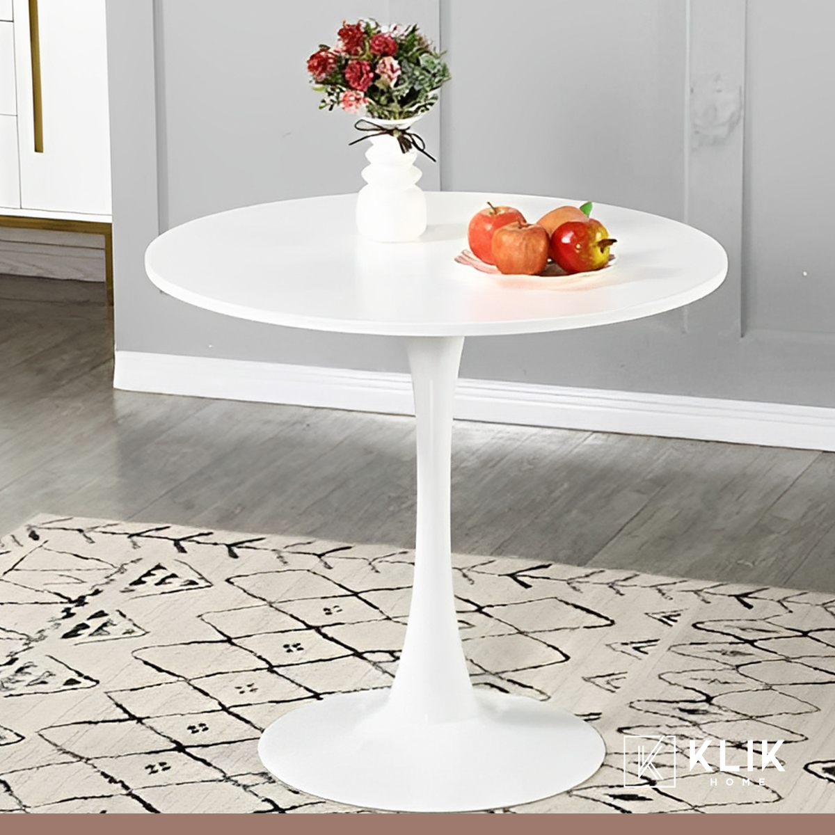 COMEDOR MESA TULIP BLANCA + 4 SILLAS TULIP ACOLCHADA - MENTA - 7
