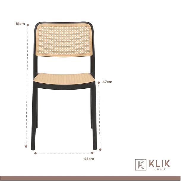 COMEDOR MESA TULIP NEGRA + 4 SILLAS COMEDOR ENREJADA NEGRA - 6