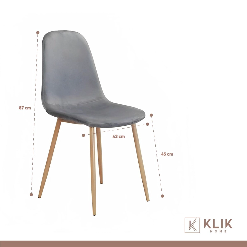 COMEDOR REDONDO VIDRIO CROSS 120CM + 5 SILLAS VELVET GRIS - 6