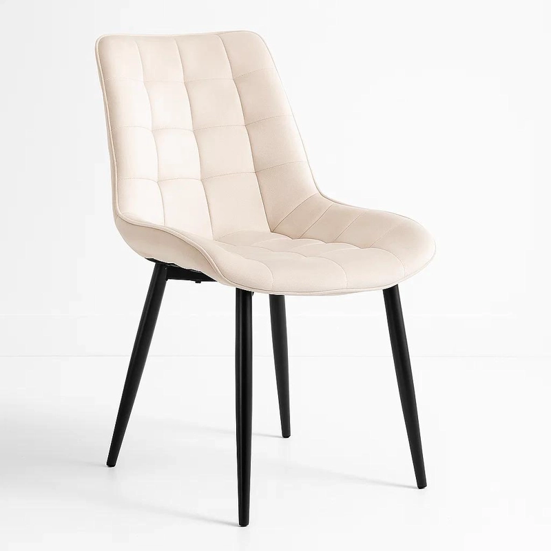 SILLA COMEDOR KLIK MUEBLES MACRON TERCIOPELO BEIGE ACOLCHADA - 1