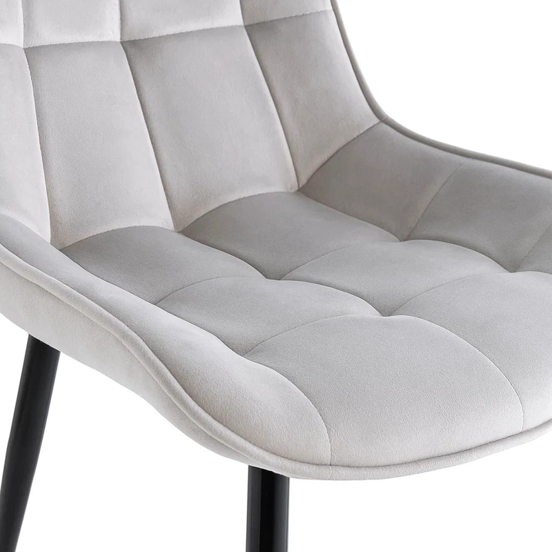 PACK KLIK MUEBLES MACRON TERCIOPELO GRIS 4 SILLAS COMEDOR ACOLCHADA - 6