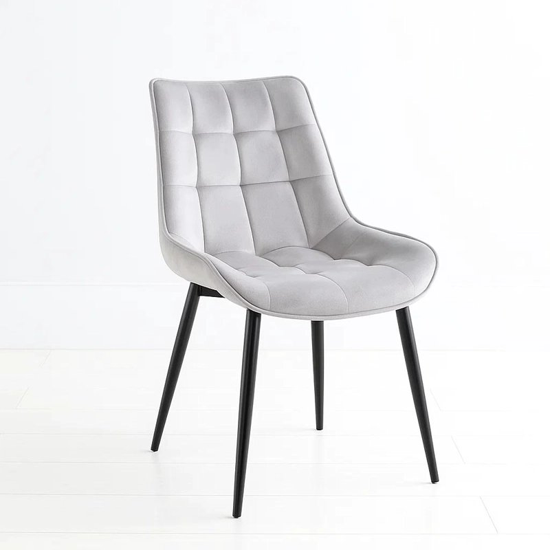 SILLA COMEDOR KLIK MUEBLES MACRON TERCIOPELO GRIS ACOLCHADA - 1