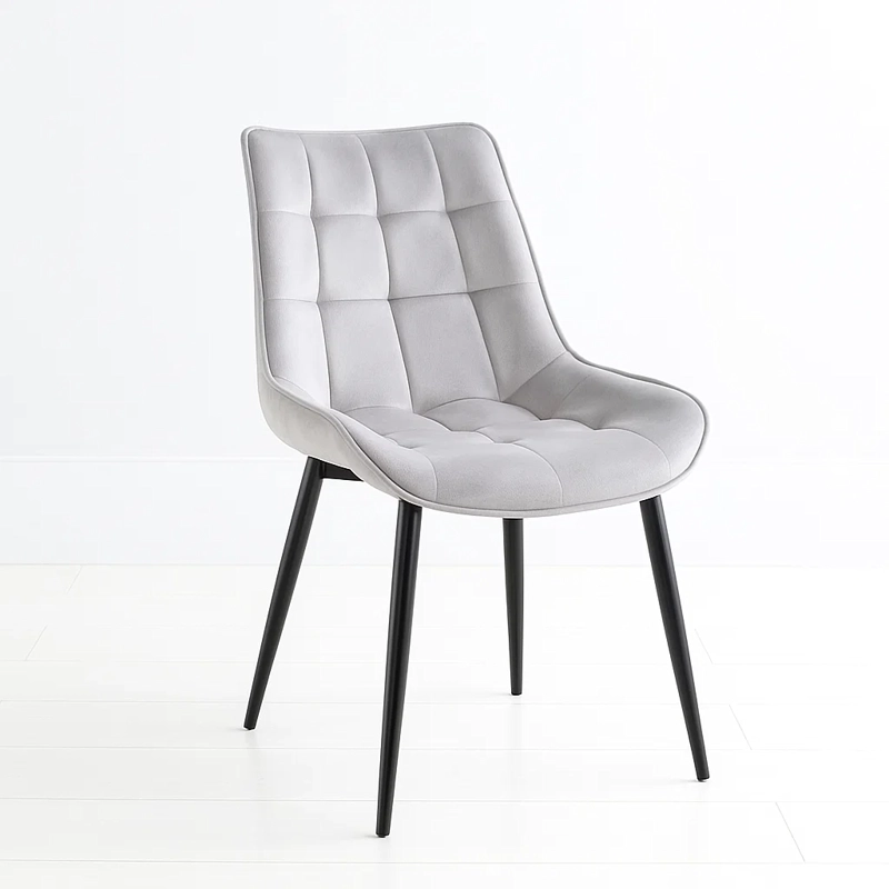 SILLA COMEDOR KLIK MUEBLES MACRON TERCIOPELO GRIS ACOLCHADA - 2
