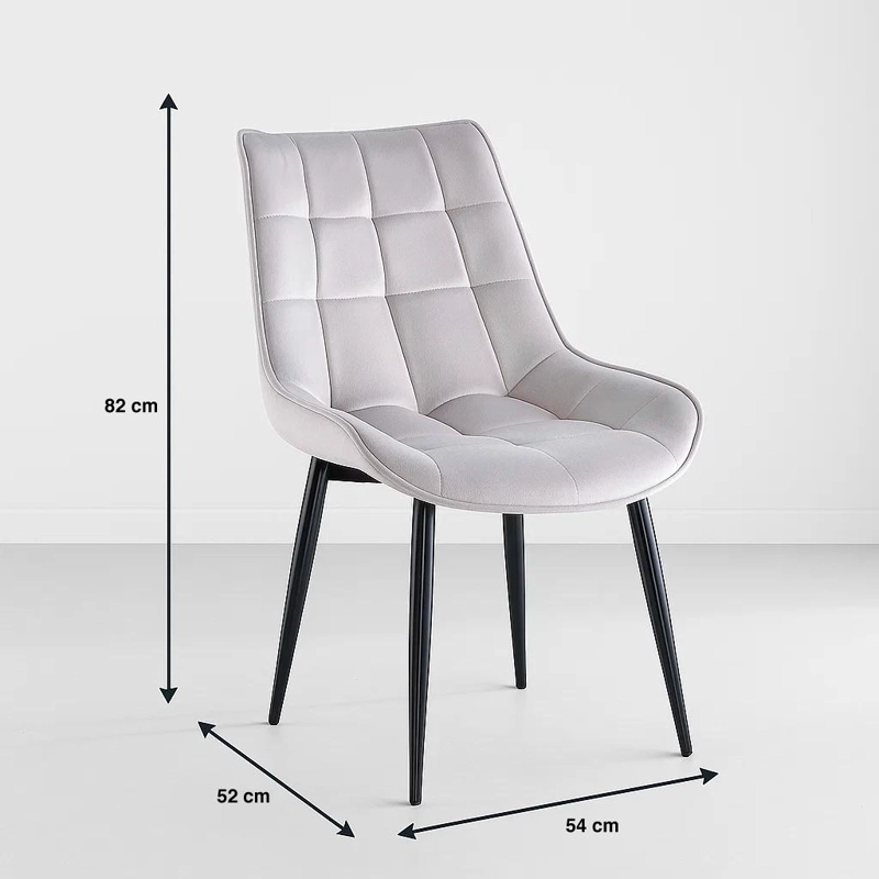 SILLA COMEDOR KLIK MUEBLES MACRON TERCIOPELO GRIS ACOLCHADA - 7