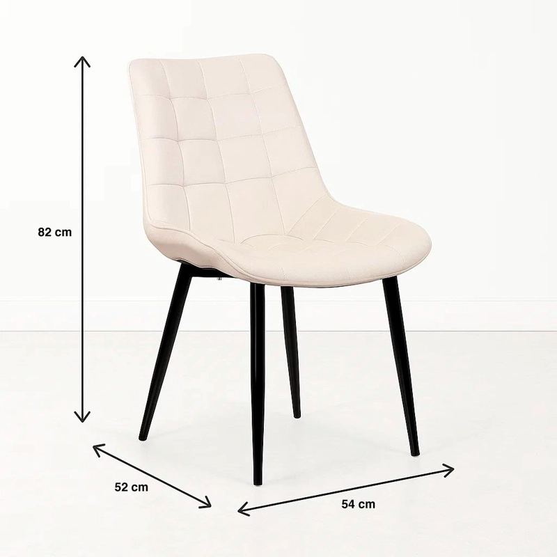 PACK KLIK MUEBLES MACRON TERCIOPELO BEIGE 4 SILLAS COMEDOR ACOLCHADA BE - 4